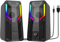 🎮 sudotack gaming computer speakers: usb-powered 10w stereo multimedia with rgb backlit, 5 led modes, 3.5mm jack - ideal for desktops, laptops, monitors, projectors, and tvs logo