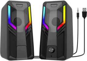 img 4 attached to 🎮 SUDOTACK Gaming Computer Speakers: USB-Powered 10W Stereo Multimedia with RGB Backlit, 5 LED Modes, 3.5mm Jack - Ideal for Desktops, Laptops, Monitors, Projectors, and TVs