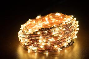 img 2 attached to 🌟 40ft Radiance Dimmable Starry String Lights, Copper Wire, Warm White - with Wireless Remote