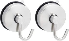 img 4 attached to 🛁 Stainless Steel Suction Cup Bathroom Robe Hook by Amazon Basics