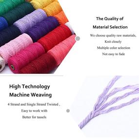 img 1 attached to 🧵 Macrame Cord 3mm 218 Yards Cotton Rope Pure White & Colored 1 Pack - Perfect for Macrame Decor, Handmade Wall Hanging, Plant Hanger & Boho Crafts