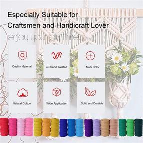 img 2 attached to 🧵 Macrame Cord 3mm 218 Yards Cotton Rope Pure White & Colored 1 Pack - Perfect for Macrame Decor, Handmade Wall Hanging, Plant Hanger & Boho Crafts