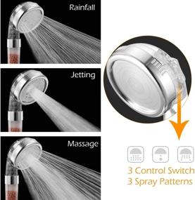 img 3 attached to 🚿 XYCING Shower Head: Filtration Stone Beads, PP Cotton Filter, Water Saving, Handheld, High Pressure, with Hose and Bracket, 3 Modes Spray for Dry Hair & Skin SPA