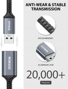 img 1 attached to Улучшите подключение с набором кабелей удлинителей USB 3.0 - 3,3 фута + 6,6 фута, NIMASO USB A мужской кабель-удлинитель к женскому, прочный и быстрый передача данных, совместим с принтером, клавиатурой, флеш-накопителем, жестким диском, Playstation.