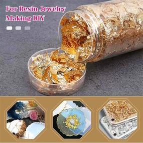 img 2 attached to Enhance Your Resin, Nails, and Jewelry with Paxcoo Gold Flakes - Imitation Gold Leaf - 5g