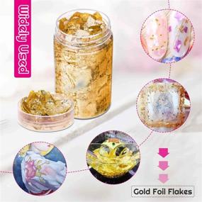 img 1 attached to Enhance Your Resin, Nails, and Jewelry with Paxcoo Gold Flakes - Imitation Gold Leaf - 5g