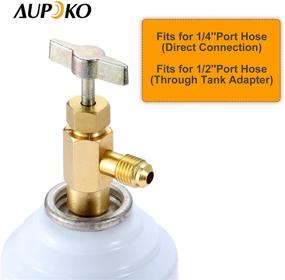 img 2 attached to Aupoko R134A Self-Sealing Can Tap with R134A Tank Adapter and Valve Core Remover for Air Conditioner Manifold - 1/4’’ SAE Valve Refrigerant Dispenser with 1/4’’ Female and 1/2’’ Male Adapter