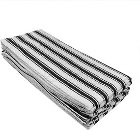 img 3 attached to 🧺 Nouvelle Legende Basketweave Striped 100% Cotton Kitchen Towels Set – Absorbent Dish Hand Tea Cloths, Reusable (19 x 29 inches, Pack of 8)