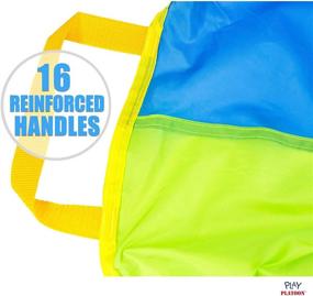 img 3 attached to 🌈 High-Quality and Durable Play Platoon 6ft 12ft Parachute for Kids - Fun Multicolored Parachute with Handles