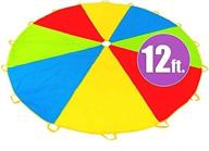 🌈 high-quality and durable play platoon 6ft 12ft parachute for kids - fun multicolored parachute with handles logo