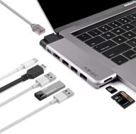 💻 minix neo c-de: aluminum usb type-c hub with gigabit ethernet lan, 4k hdmi, and usb-c charging - compatible with apple macbook air and macbook pro logo