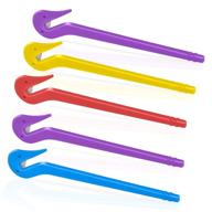 🔪 5 pieces elastic hair band cutter set - ponytail remover tools for cutting rubber hair ties, no pain, no harm, premium quality (2 purple, blue, red, yellow) logo