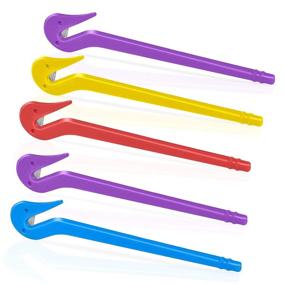 img 4 attached to 🔪 5 Pieces Elastic Hair Band Cutter Set - Ponytail Remover Tools for Cutting Rubber Hair Ties, No Pain, No Harm, Premium Quality (2 Purple, Blue, Red, Yellow)