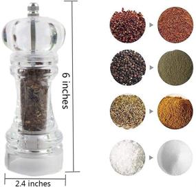 img 3 attached to Noger 6 Inch Clear Acrylic Salt and Pepper Grinder – Premium Kitchen Supplies for Freshly Ground Seasonings