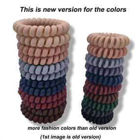 img 3 attached to WECTORY 2Packs (22Pcs) Spiral Hair Ties in 6 Colors, Mixed Sizes - Coil Hair Accessories for Women & Girls. Perfect for Holidays & Daily Use - Phone Cord Hair Ties, Hair Coils