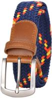 braided elastic multicolor stretch buckle women's accessories logo