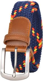 img 4 attached to Braided Elastic Multicolor Stretch Buckle Women's Accessories