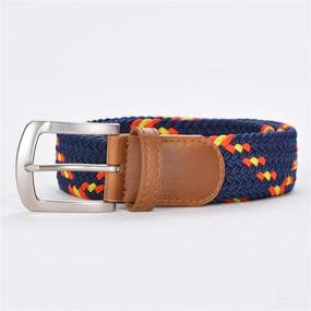 img 3 attached to Braided Elastic Multicolor Stretch Buckle Women's Accessories