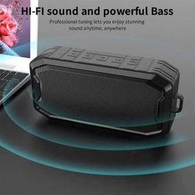img 3 attached to 🔊 KKUYI Portable Bluetooth Speaker - Wireless Speaker with Powerful Stereo Sound, 10-Hour Playtime, IPX7 Waterproof Rating for Shower, Home, Office, Party, Beach