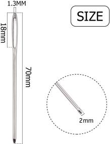 img 3 attached to БронГранд 50 шт. 2,7-дюймовые металлические большие глухие иглы для вязания и вязания крючком проектов