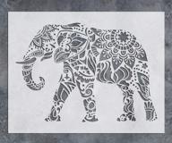 🐘 gss designs mandala elephant wall decor stencil - laser cut painting stencil (12x16 inch) - floor, wall, tile, fabric, wood stencils - reusable template for wall decals transfer (sl-021) logo