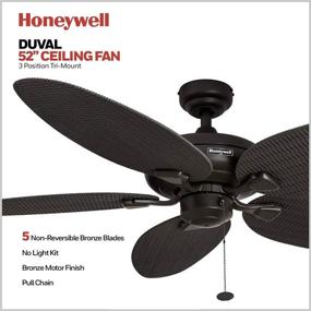 img 3 attached to 🌬️ Honeywell Duval Damp Rated Indoor + Outdoor Ceiling Fan, 52", Oil Rubbed Bronze - Enhanced for SEO
