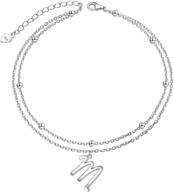 🔠 серебряные браслеты на щиколотку с инициалами для девочек логотип