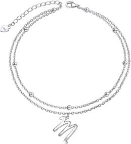 img 4 attached to 🔠 Sterling Silver Adjustable Initials Anklets for Girls' Jewelry