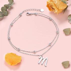 img 2 attached to 🔠 Sterling Silver Adjustable Initials Anklets for Girls' Jewelry