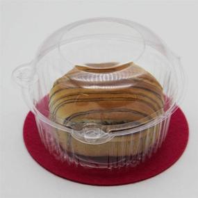 img 2 attached to Clayees Plastic Individual Cupcake Muffin Hamburger Dome Holders - Set of 100, Clear Cases, Boxes, Pods