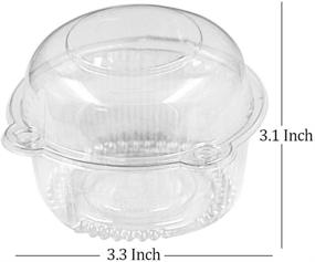 img 4 attached to Clayees Plastic Individual Cupcake Muffin Hamburger Dome Holders - Set of 100, Clear Cases, Boxes, Pods