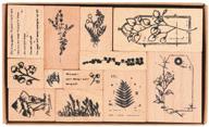 nogamoga wooden rubber stamps: 12pcs plant patterns with 11 sizes for diy crafts, card making, scrapbooking, and more logo