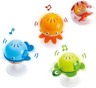 🦀 hape put-stay rattle set: multi sea animal suction rattle toys for baby's educational fun (e0330) logo