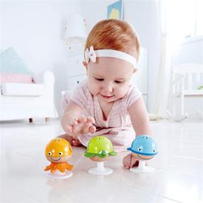 img 3 attached to 🦀 Hape Put-Stay Rattle Set: Multi Sea Animal Suction Rattle Toys for Baby's Educational Fun (E0330)