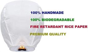 img 3 attached to 🏮 White Paper Chinese Lanterns (10-Pack) - 100% Biodegradable Sky Lanterns for Memorable Beach Visits, Birthday Party, or Special Events