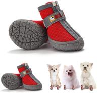 🐾 premium hcpet dog booties paw protector: breathable shoes for small-medium dogs | reflective straps, anti-slip puppy hiking boots - 4pcs logo