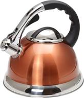 🍵 camille stainless steel whistling tea kettle - 3.0 quart, metallic copper finish, aluminum capsulated bottom for even heat distribution logo
