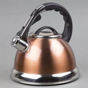 img 3 attached to 🍵 Camille Stainless Steel Whistling Tea Kettle - 3.0 Quart, Metallic Copper Finish, Aluminum Capsulated Bottom for Even Heat Distribution