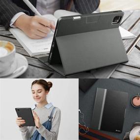 img 3 attached to 📱 KingBlanc Case for iPad Pro 11 2021/2020/2018 - Vertical & Horizontal Stand, Apple Pencil Holder, Magnetic Detachable Cover, Auto Sleep Wake, PU Leather Folio Smart Cover - Black