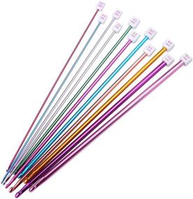 img 4 attached to 🧶 Valar Dohaeris Crochet Hooks: 11 Pack Tunisian Afghan Aluminum Knitting Needles Set, Assorted Color & Diverse Sizes (2mm to 8mm)