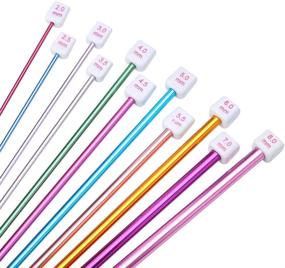 img 1 attached to 🧶 Valar Dohaeris Crochet Hooks: 11 Pack Tunisian Afghan Aluminum Knitting Needles Set, Assorted Color & Diverse Sizes (2mm to 8mm)