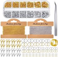 🔗 stainless steel link chains – 49.2 feet jewelry making chains with 1000 pieces jump rings, 40 pieces lobster clasps, curved tweezers, and brass jump ring opener kit – ideal for diy jewelry making by women and men (gold/silver) logo