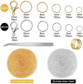 img 3 attached to 🔗 Stainless Steel Link Chains – 49.2 Feet Jewelry Making Chains with 1000 Pieces Jump Rings, 40 Pieces Lobster Clasps, Curved Tweezers, and Brass Jump Ring Opener Kit – Ideal for DIY Jewelry Making by Women and Men (Gold/Silver)