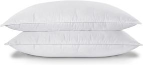 img 2 attached to SERTA Down Illusion Soft Hypoallergenic Medium Firm Bed Pillows for Sleeping - 2 Pack