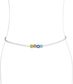 img 4 attached to Belly Weight Adjustable Waistbeads White Multicolor Women's Jewelry for Body Jewelry