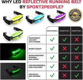 img 3 attached to 🏃 Safety First: sport2people LED Reflective Running Belt Pouch with USB Rechargeable Light for Night Running