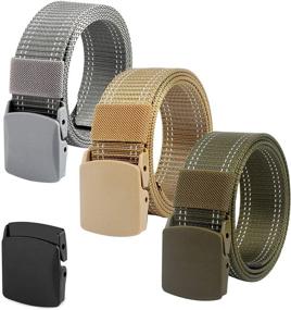 img 4 attached to Coobbar 3 Pack Adjustable Men's Accessories and Belts – Canvas and Plastic Materials