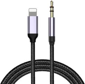 img 4 attached to 🔌 Aux Cord for Phone 12/X/XS/11/11 Pro/11 Pro Max/8/8Plus/7/7Plus - Premium 3.5mm Aux Cable for Car | Cement Black - Supports All iOS Systems | Enhance Car Stereo/Speaker/Headphone Audio Experience