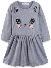 img 4 attached to 👗 LittleSpring Toddler Dresses: Stylish Sleeve Patterns for Girls' Clothing