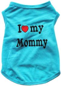 img 2 attached to 🐶 Alroman Puppy Vest Blue: Show Your Love on Mother's Day with I Love My Mommy Letters Small Clothing for Pet Dogs Cats Tee M Puppy Summer T-Shirt Male Boy Doggie Cotton Clothes Kitten Tank Top Apparel